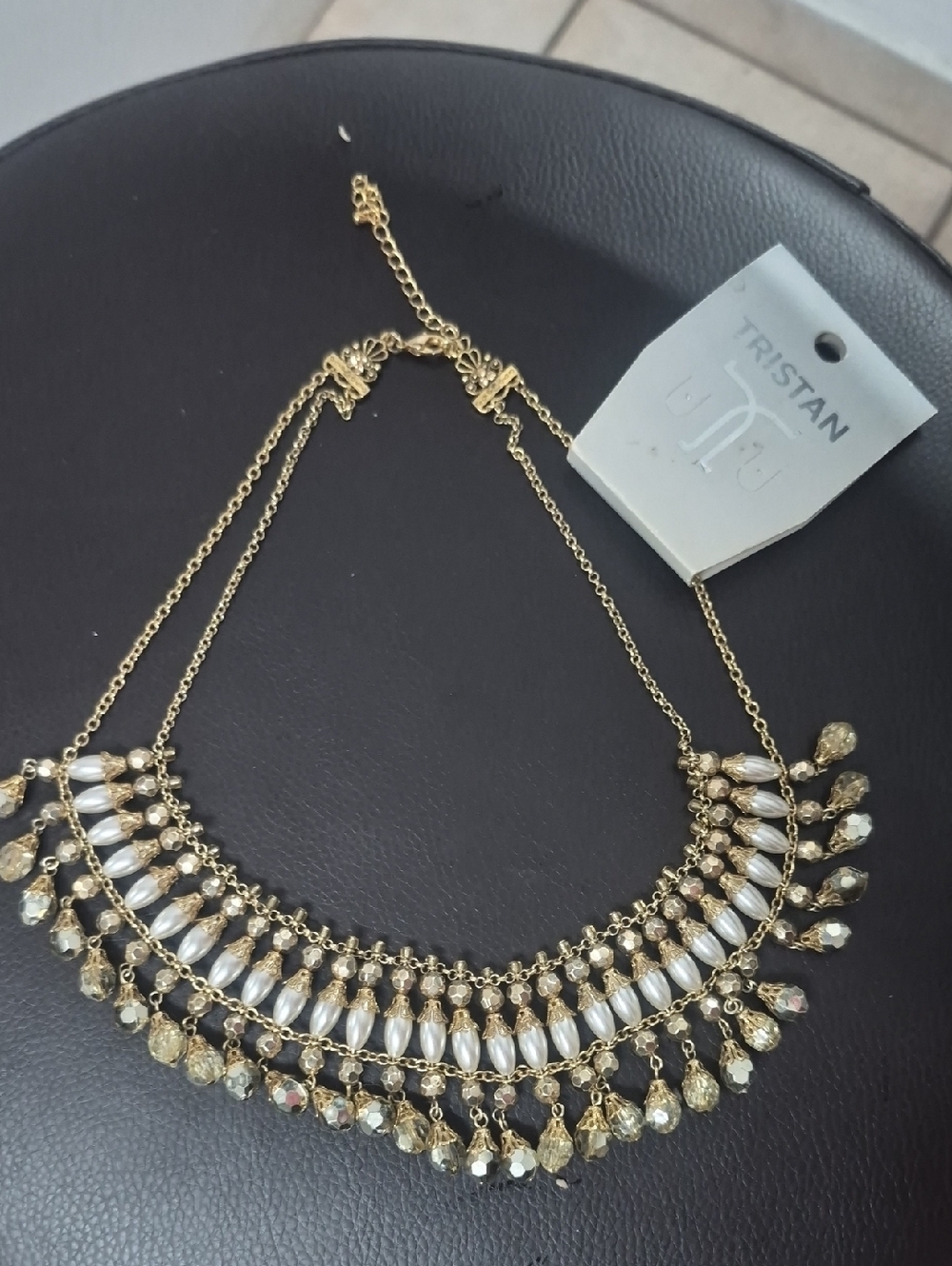 Tristan Gold Necklace with Ivory Accents